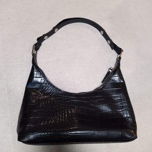 Mango Croc-effect baguette bag